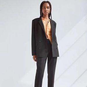 Aritzia Babaton double-breasted wool black blazer